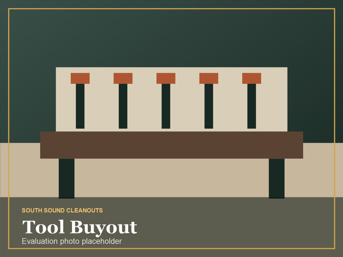 Tools and equipment prepared for buyout evaluation